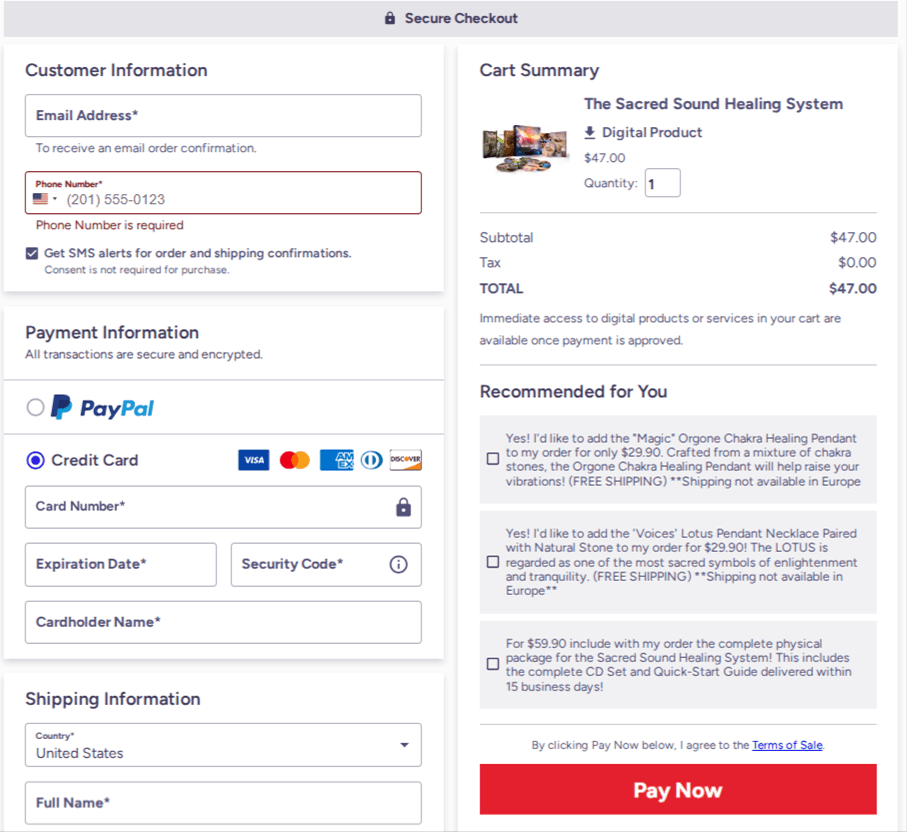 The Sacred Sound Healing System Checkout